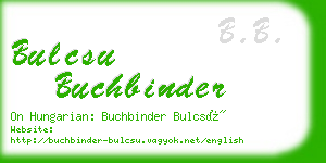 bulcsu buchbinder business card